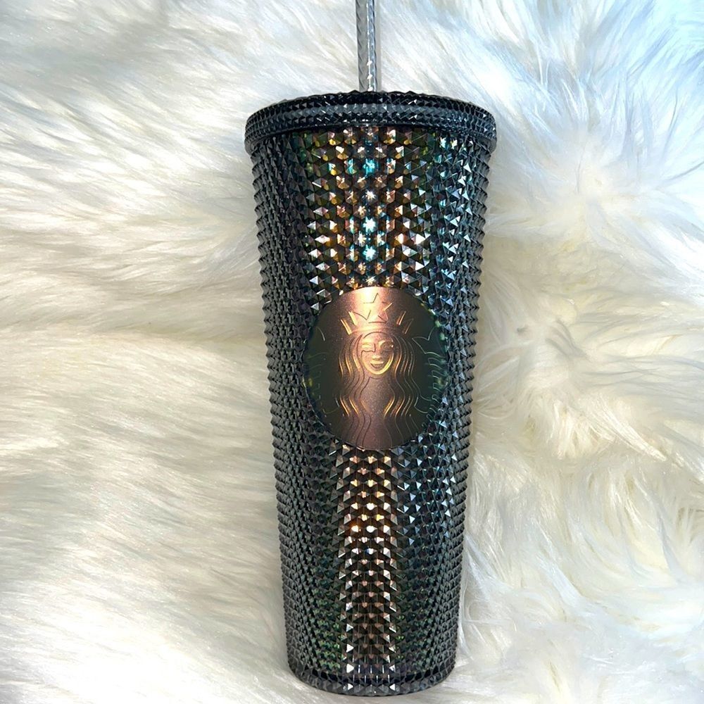 STARBUCKS STUDDED IRIDESCENT BLACK UNICORN VENTI TUMBLER RARE HTF
